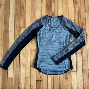 Athleta Black & Heather Gray Long-Sleeve